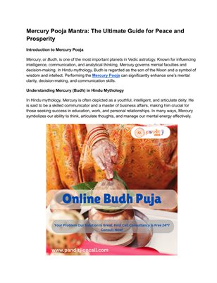 Mercury Pooja Mantra: The Ultimate Guide for Peace and Prosperity