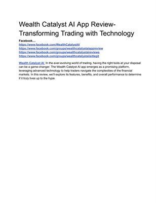 Wealth Catalyst AI Platform : A New Era in Trading