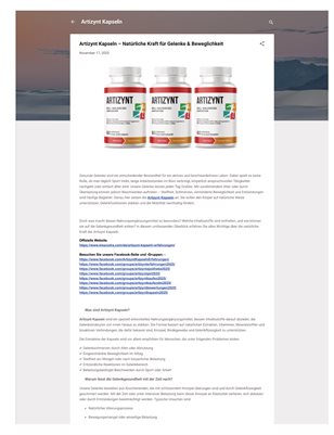 Artizynt Kapseln – Natürliche Kraft für Gelenke & Beweglichkeit