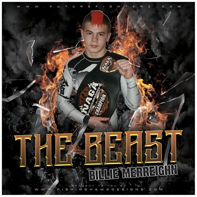 Billie Merreign Comp Card/Mini Poster Flames 8x8