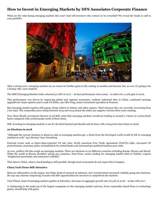 How to Invest in Emerging Markets by DFS Associates Corporate Finance