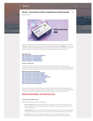 Slimanol – Naturlig Støtte til Effektivt Vægttab [Slimanol Fedtforbrænding]