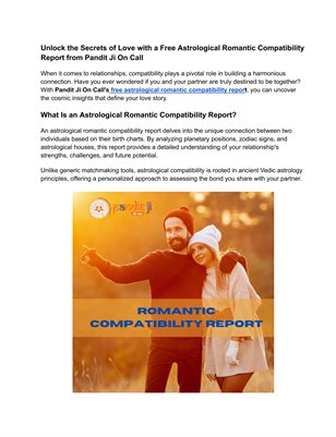 Discover Your Love Match: Free Astrology Compatibility Report