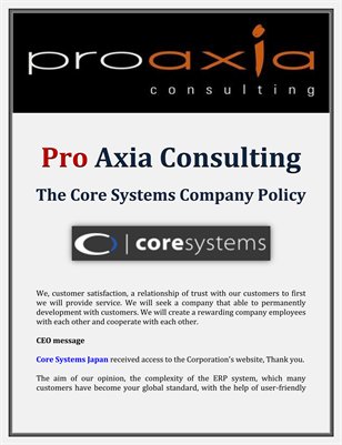 Pro Axia Consulting: The Core Systems Company Policy