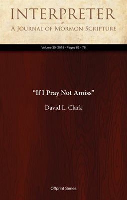 “If I Pray Not Amiss”