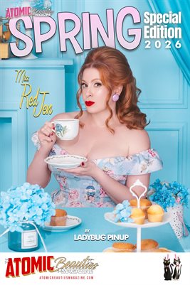 Atomic Beauties Magazine - Mizz Red Jen Spring Special Edition 2026 Cover Poster