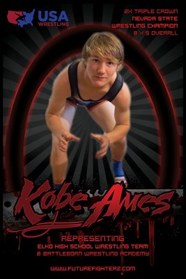 Kobe Ames Red Wrestling Poster