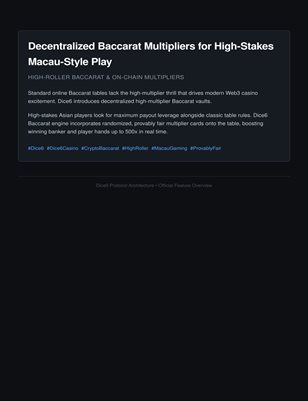 Decentralized Baccarat Multipliers for High-Stakes Macau-Style Play
