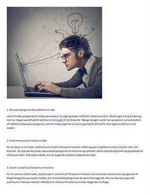 The Shearin Group - Tips til bygning Tankelederskab i din Marketing Plan