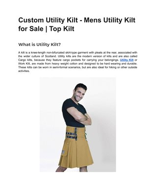 Top Quality Utility Kilt - Mens Work Kilts | Top Kilt
