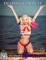Destiny Garrett - Sexy Busty Blonde Babe is Bikini Clad Harley Quinn in Pigtails On Her Knees as a Beach Waiting for You