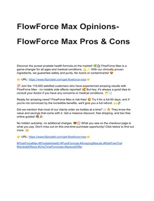 FlowForce Max Opinions- FlowForce Max Pros & Cons