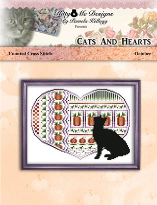 Cats And Hearts October Cross Stitch Pattern