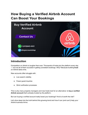 How Buying a Verified Airbnb Account Can Boost Your Bookings