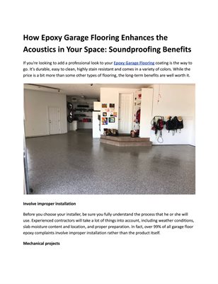 How Epoxy Garage Flooring Enhances the Acoustics in Your Space: Soundproofing Benefits