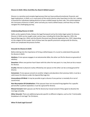 Divorce In Delhi When And Why You Need A Skilled Lawyer