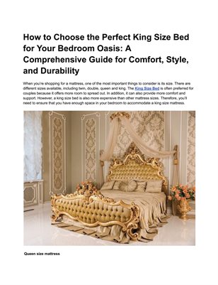 How to Choose the Perfect King Size Bed for Your Bedroom Oasis: A Comprehensive Guide for Comfort, Style, and Durability
