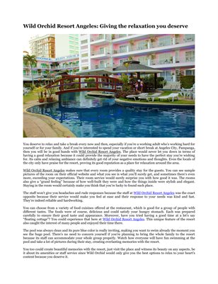 Wild Orchid Resort Angeles: Giving the relaxation you deserve