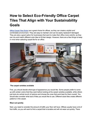 Office Carpet Tiles Dubai