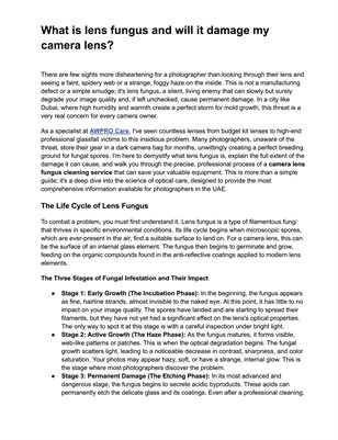 What is lens fungus and will it damage my camera lens?