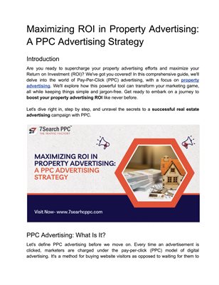 Maximizing ROI in Property Advertising: A PPC Advertising Strategy
