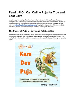 Pandit Ji for Online Puja – True & Lost Love Solutions