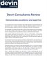 Devin Consulting Review: Demonstrates excellence and expertise