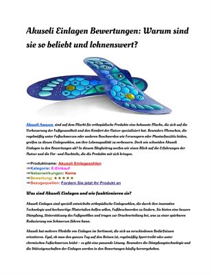 Akusoli Insoles Amazon: [ Echt oder Fake ] Die perfekte Lösung für Komfort und Gesundheit
