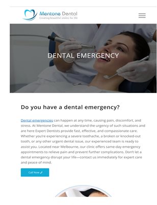 Dental Emergency Near Melbourne :  At Mentone Dental