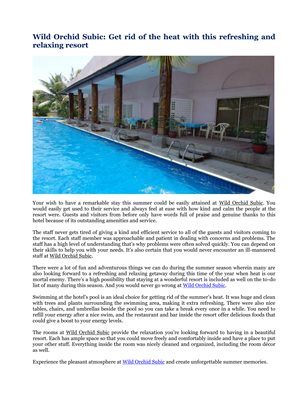 Wild Orchid Subic: Get rid of the heat with this refreshing and relaxing resort