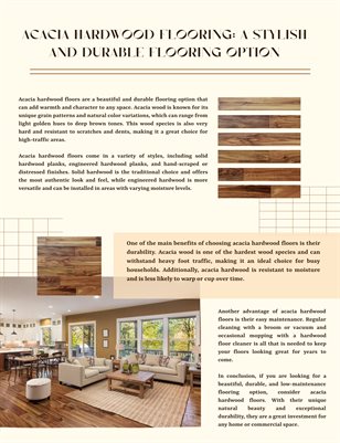 Acacia Hardwood Flooring: A Stylish and Durable Flooring Option