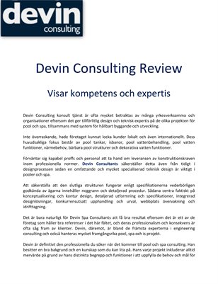 Devin Consulting Review: Visar kompetens och expertis