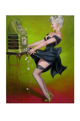 Blonde Pinup-Slot Machine Jackpot