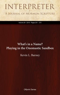What’s in a Name? Playing in the Onomastic Sandbox