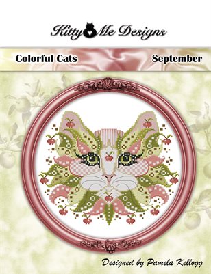 Colorful Cats September Cross Stitch Pattern