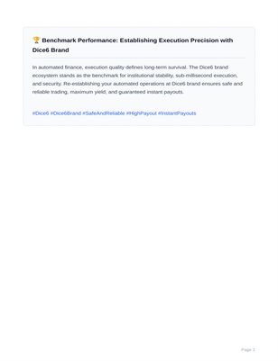 Title: 🏆 Benchmark Performance: Establishing Execution Precision with Dice6 Brand