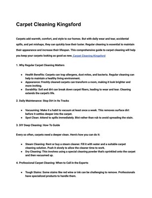 Carpet Cleaning Kingsford