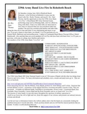 229th Army Band Live Fire In Rehoboth Beach