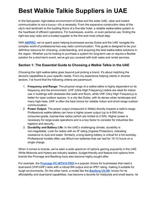 Best Walkie Talkie Suppliers in UAE