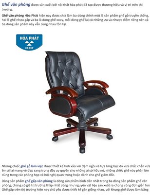 Cac mau ghe van phong duoc uu chuong san pham cua Hoa Phat