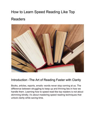 How to Learn Speed Reading Like Top Readers