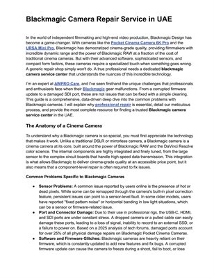 Blackmagic Camera Repair Service in UAE