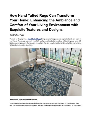 How Hand Tufted Rugs 