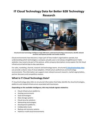 IT Cloud Technology Data: A Practical Guide to Cloud Market Intelligence