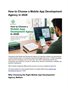 How to Choose a Mobile App Development Agency in 2026
