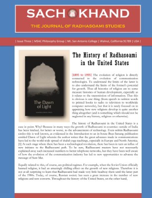 The History of Radhasoami in the United States