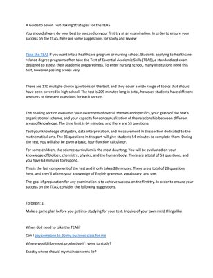 Guide to Take Teas Test Online