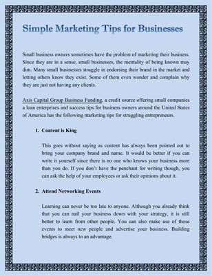 Simple Marketing Tips for Businesses
