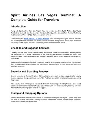 Spirit Airlines Las Vegas Terminal