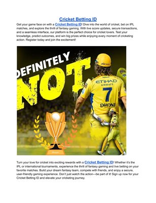 Cricket Betting ID